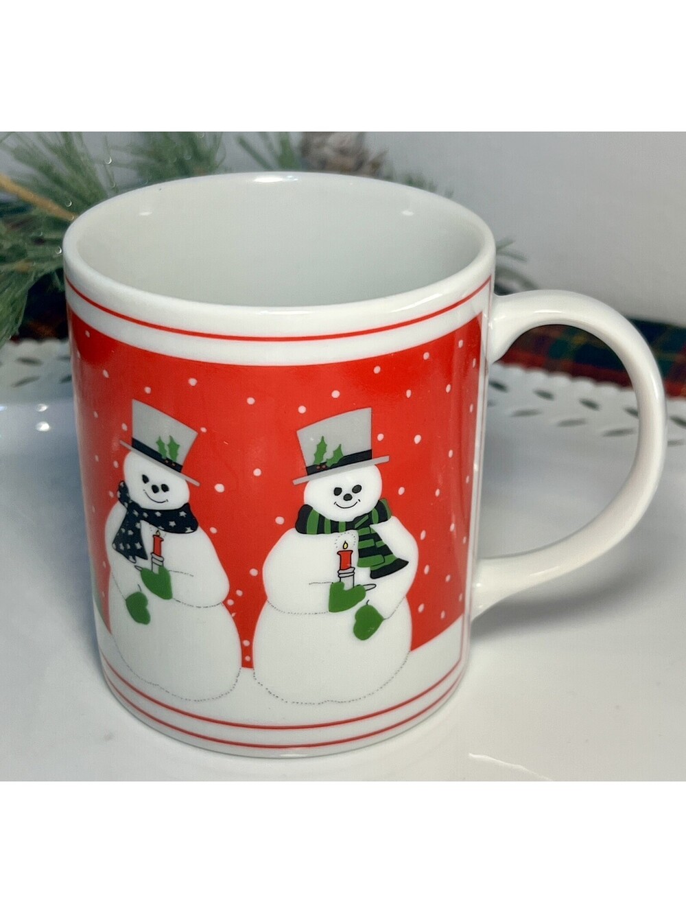 Vintage Lynda Sylvester Tuscany Snowman Mug/ Coffee Cup Christmas Hot Coco Mug